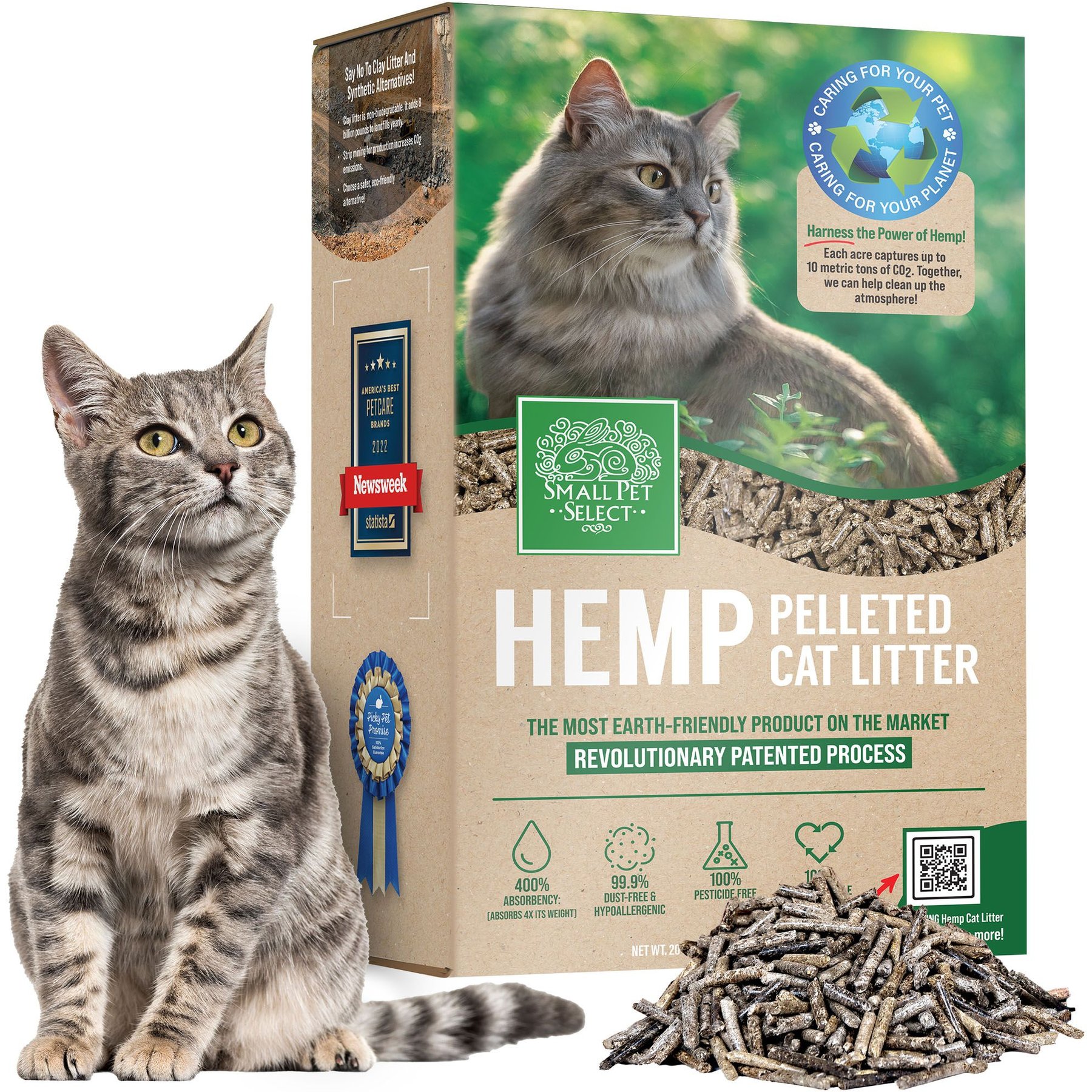 Small Pet Select Small Pet Select Pelleted Hemp Cat Litter, 20-lb box