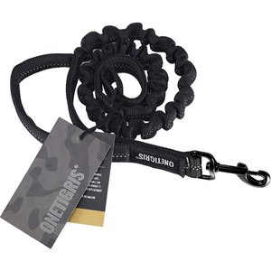 OneTigris Training Nylon Bungee Dog Leash, Black, 3.875-ft long, 1-in wide