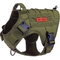 OneTigris Tactical Vest Nylon Front Clip Dog Harness, Ranger Green, Medium: 17 to 39-in chest