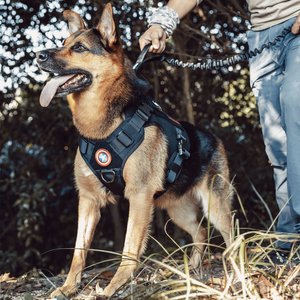 OneTigris FIRE WATCHER 2.0 Tactical Dog Harness, Black, Large, Chest Girth 27-36-in