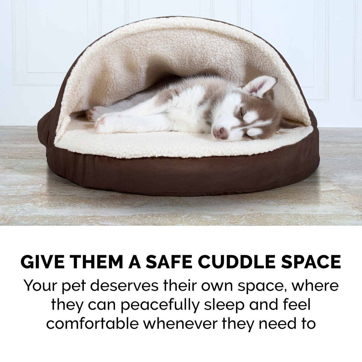 FurHaven Faux Sheepskin Snuggery Orthopedic Cat & Dog Bed with Removable Cover