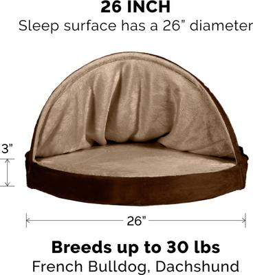 Show full view: FurHaven Microvelvet Snuggery Orthopedic Cat & Dog Bed with Removable Cover, Espresso, 26-in slide 2 of 11