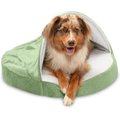 FurHaven Microvelvet Snuggery Orthopedic Cat & Dog Bed w/Removable Cover, Sage, 26-in
