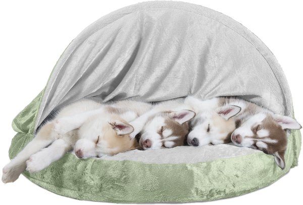 FurHaven Microvelvet Snuggery Orthopedic Cat & Dog Bed w/Removable Cover, Sage, 35-in slide 1 of 10
