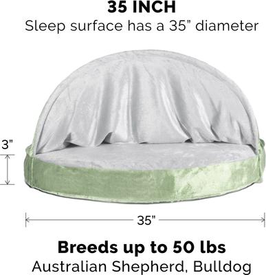 Show full view: FurHaven Microvelvet Snuggery Orthopedic Cat & Dog Bed with Removable Cover, Sage, 35-in slide 3 of 12