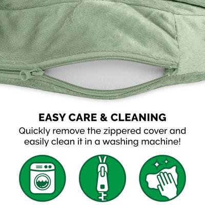 Show full view: FurHaven Microvelvet Snuggery Orthopedic Cat & Dog Bed with Removable Cover, Sage, 35-in slide 10 of 12