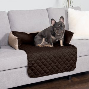 FurHaven Sofa Buddy Dog & Cat Bed Furniture Cover, Espresso/Clay, Medium