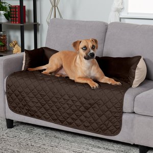 FurHaven Sofa Buddy Dog & Cat Bed Furniture Cover, Espresso/Clay, Large