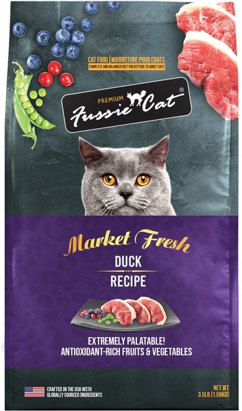 FUSSIE CAT Market Fresh Duck Meal Recipe Grain Free Dry Cat Food 3.5 lb bag Chewy