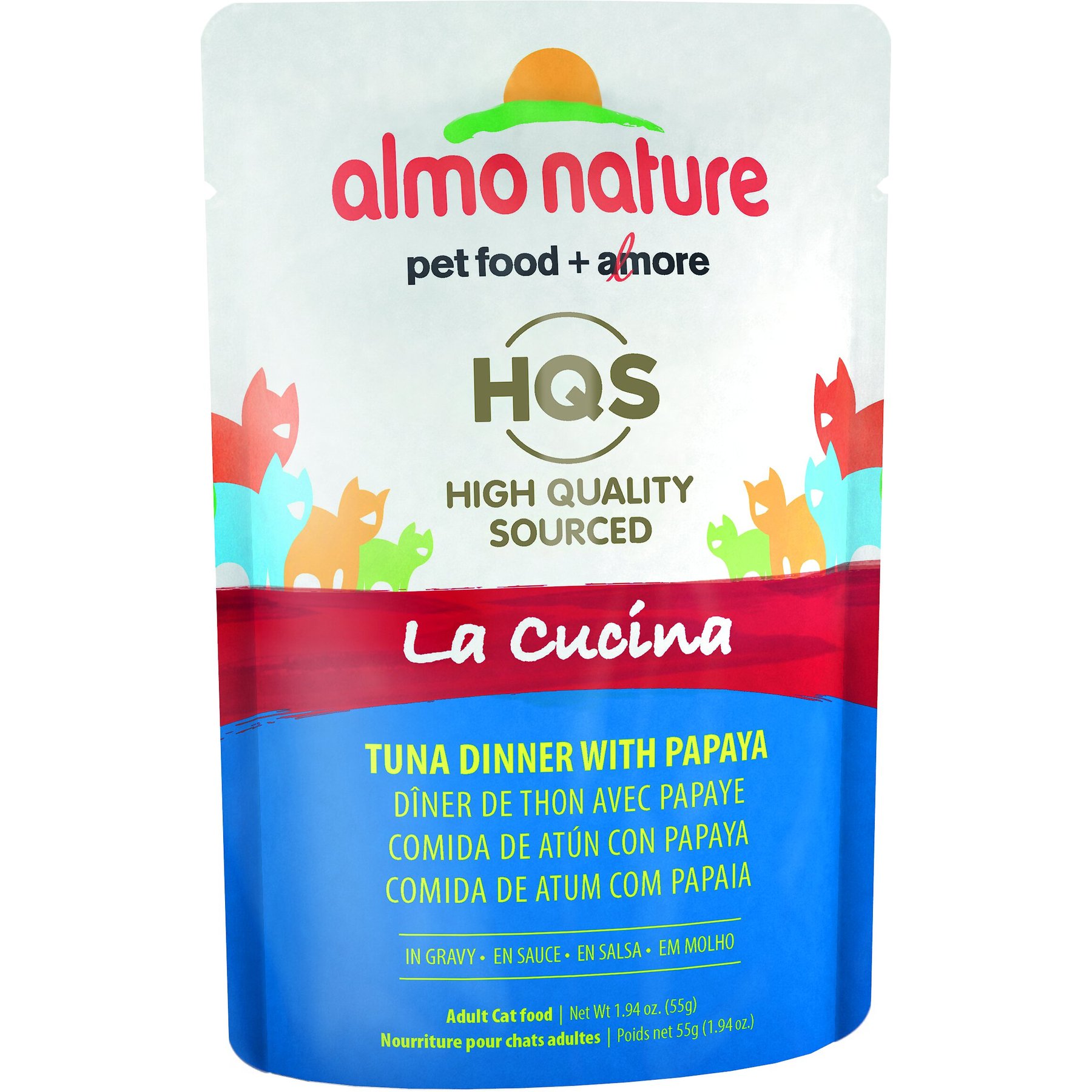 Almo Nature Almo Nature La Cucina HQS Tuna with Papaya Grain-Free Cat Food Pouches, 1.94-oz, case of 12