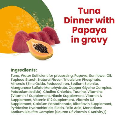 Show full view: Almo Nature HQS La Cucina Tuna with Papaya Grain-Free Cat Food Pouches, 1.94-oz, case of 12 slide 4 of 10