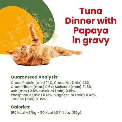 Show full view: Almo Nature HQS La Cucina Tuna with Papaya Grain-Free Cat Food Pouches, 1.94-oz, case of 12 slide 5 of 10