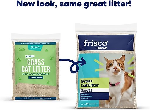 Frisco Natural Unscented Clumping Grass Cat Litter, 20-lb bag