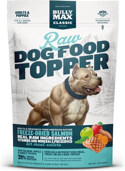 BULLY MAX Salmon High Protein Freeze Dried Raw Dog Food Topper 7 oz pouch Chewy