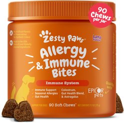 Zesty Paws Allergy Immune Bites Lamb Flavored Soft Chews Immune System & Allergy Supplement for Dogs, 90 count slide 1 of 8