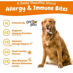 Zesty Paws Allergy & Immune Bites Lamb Flavored Soft Chews Allergies, Immune, & Gut Support Supplement for Dogs, 90 count