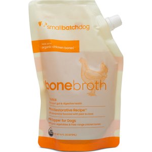 Smallbatch Pets Organic Shelf Stable Adult Chicken Bone Broth Grain-Free Liquid Wet Dog Food Topper, 16-fl oz bottle
