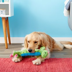 GoDog Dragons Skinny Chew Guard Squeaky Plush Dog Toy, Green, Large slide 2 of 5