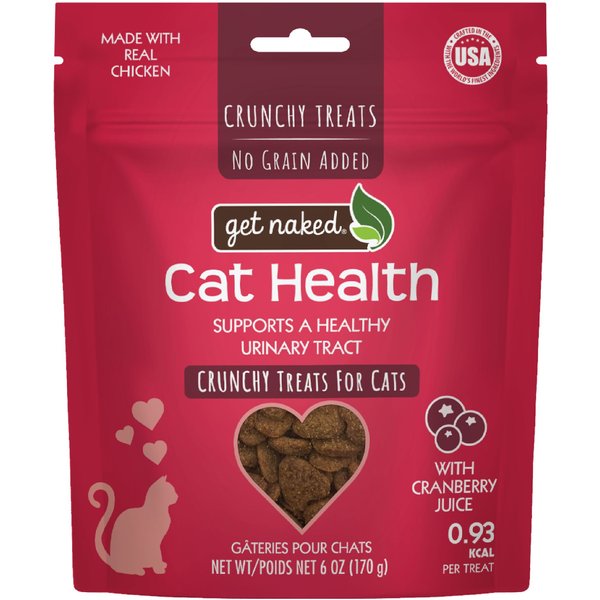 Get Naked Health Grain-Free Chicken & Cranberry Juice Flavor Crunchy Cat Treats, 6-oz bag