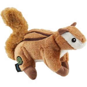 GoDog Wildlife Chew Guard Chipmunk Squeaky Plush Dog Toy, Large