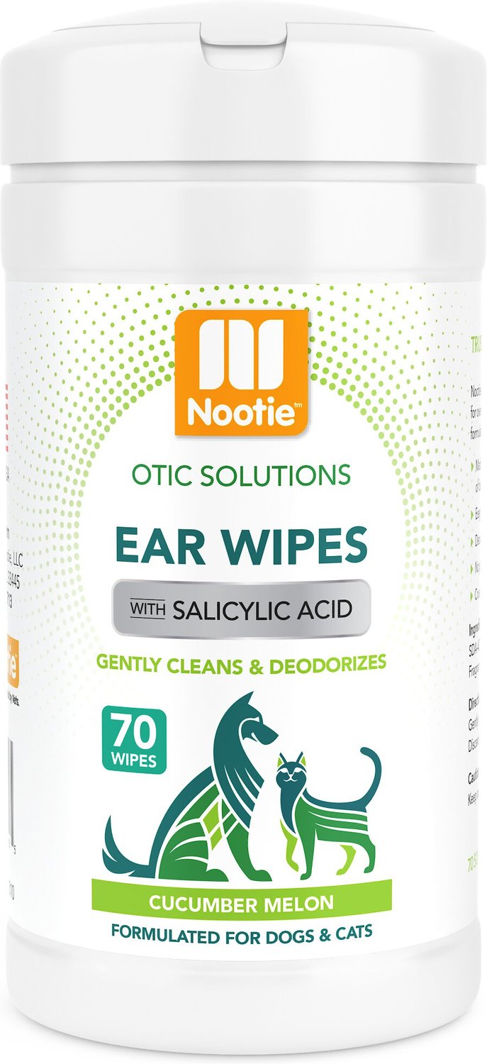 NOOTIE Cucumber Melon Dog & Cat Ear Wipes, 70 count