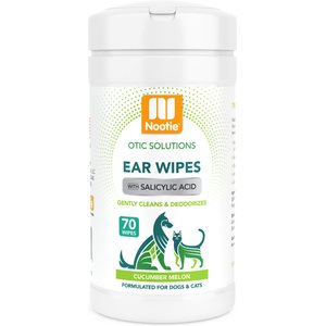 Nootie Cucumber Melon Dog & Cat Ear Wipes, 70 count