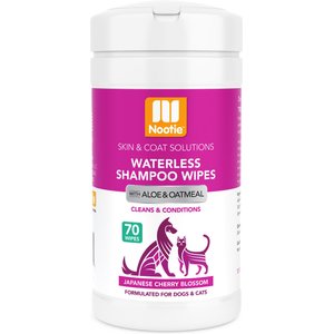 Nootie Japanese Cherry Blossom Dog & Cat Waterless Shampoo Wipes, 70 count