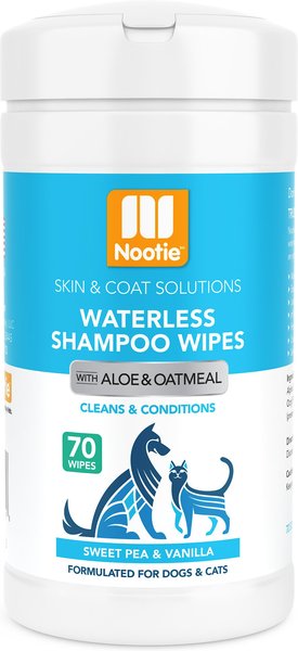Nootie Sweet Pea & Vanilla Dog & Cat Waterless Shampoo Wipes, 70 count slide 1 of 11