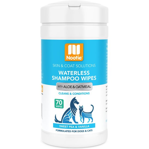 NOOTIE Sweet Pea & Vanilla Dog & Cat Waterless Shampoo Wipes, 70 count