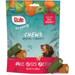 Dole Assorted Broccoli + Carrot Soft & Chewy Dog Treats, 7-oz bag
