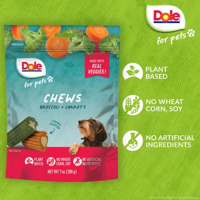 Show full view: Dole Assorted Broccoli + Carrot Soft & Chewy Dog Treats, 7-oz bag slide 6 of 7