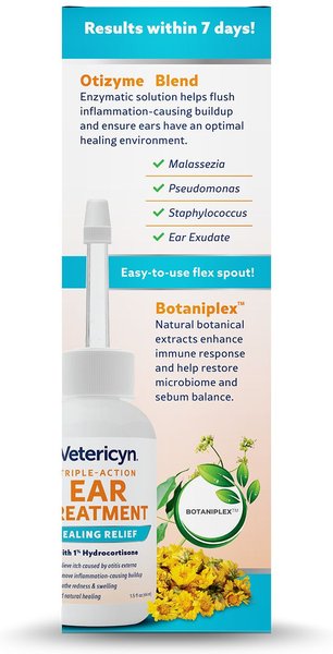 Show full view: Vetericyn Triple-Action Ear Treatment for Dogs & Cats, 1.5-fl oz bottle slide 4 of 6