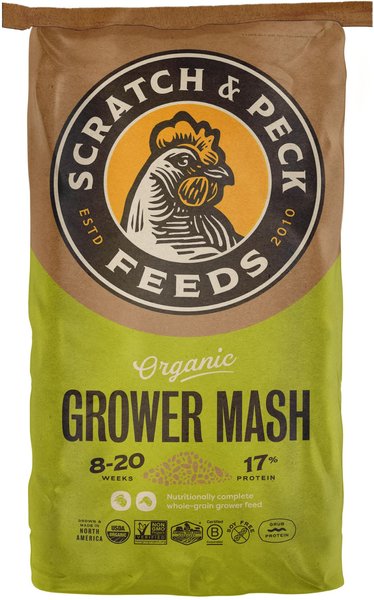 Scratch and Peck Feeds Naturally Free Organic 17% Protein Grower Chicken & Duck Feed, 25-lb bag slide 1 of 9