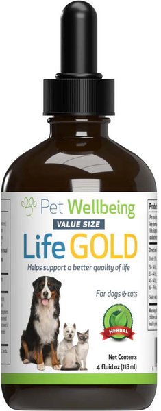 Pet Wellbeing Life GOLD Bacon Flavored Liquid Immune Supplement for Dogs, 4-oz bottle slide 1 of 9