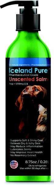 Iceland Pure Pet Products Unscented Pharmaceutical Grade Salmon Oil Liquid Dog & Cat Supplement, 8.75-oz bottle slide 1 of 3