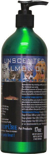 Iceland Pure Pet Products Unscented Pharmaceutical Grade Salmon Oil Liquid Dog & Cat Supplement, 17-oz bottle slide 1 of 3