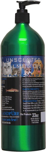Iceland Pure Pet Products Unscented Pharmaceutical Grade Salmon Oil Liquid Dog & Cat Supplement, 33-oz bottle slide 1 of 3