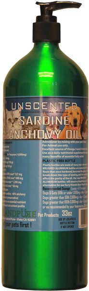 Iceland Pure Pet Products Unscented Pharmaceutical Grade Sardine & Anchovy Oil Liquid Dog & Cat Supplement, 33-oz bottle slide 1 of 3