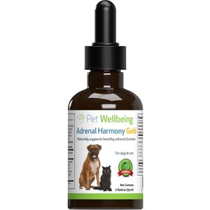 Pet Wellbeing Adrenal Harmony Gold Bacon Flavored Liquid Hormonal Supplement for Dogs & Cats, 2-oz bottle