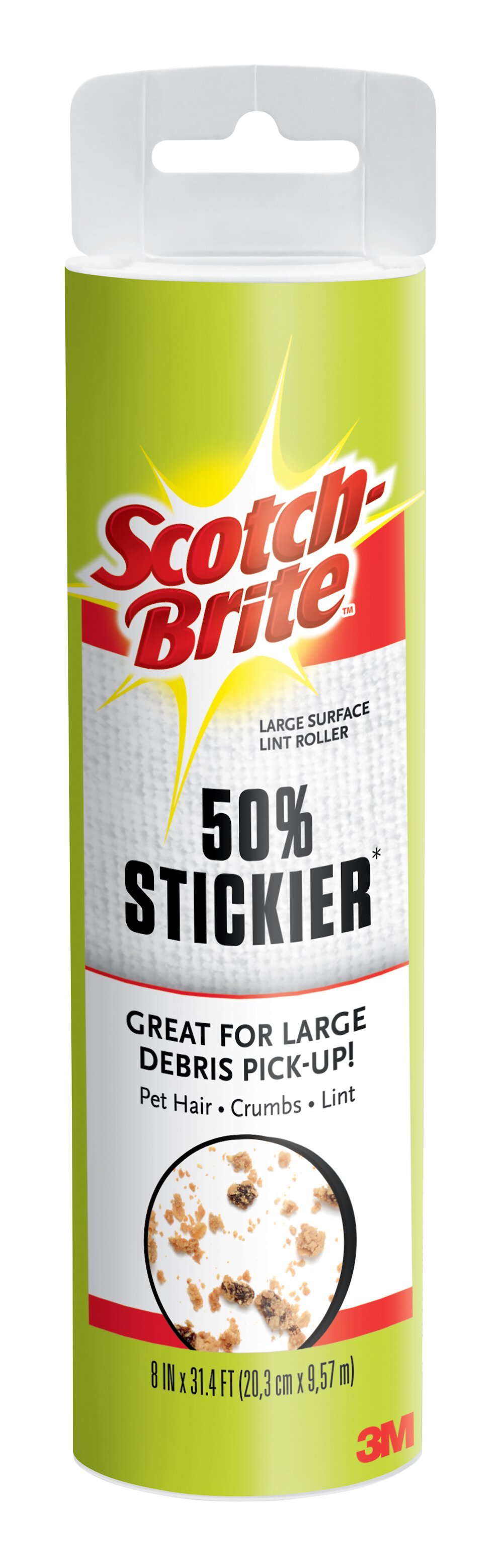 Scotch-Brite 50% Stickier Large Surface Pet Lint Roller, 60-sheets