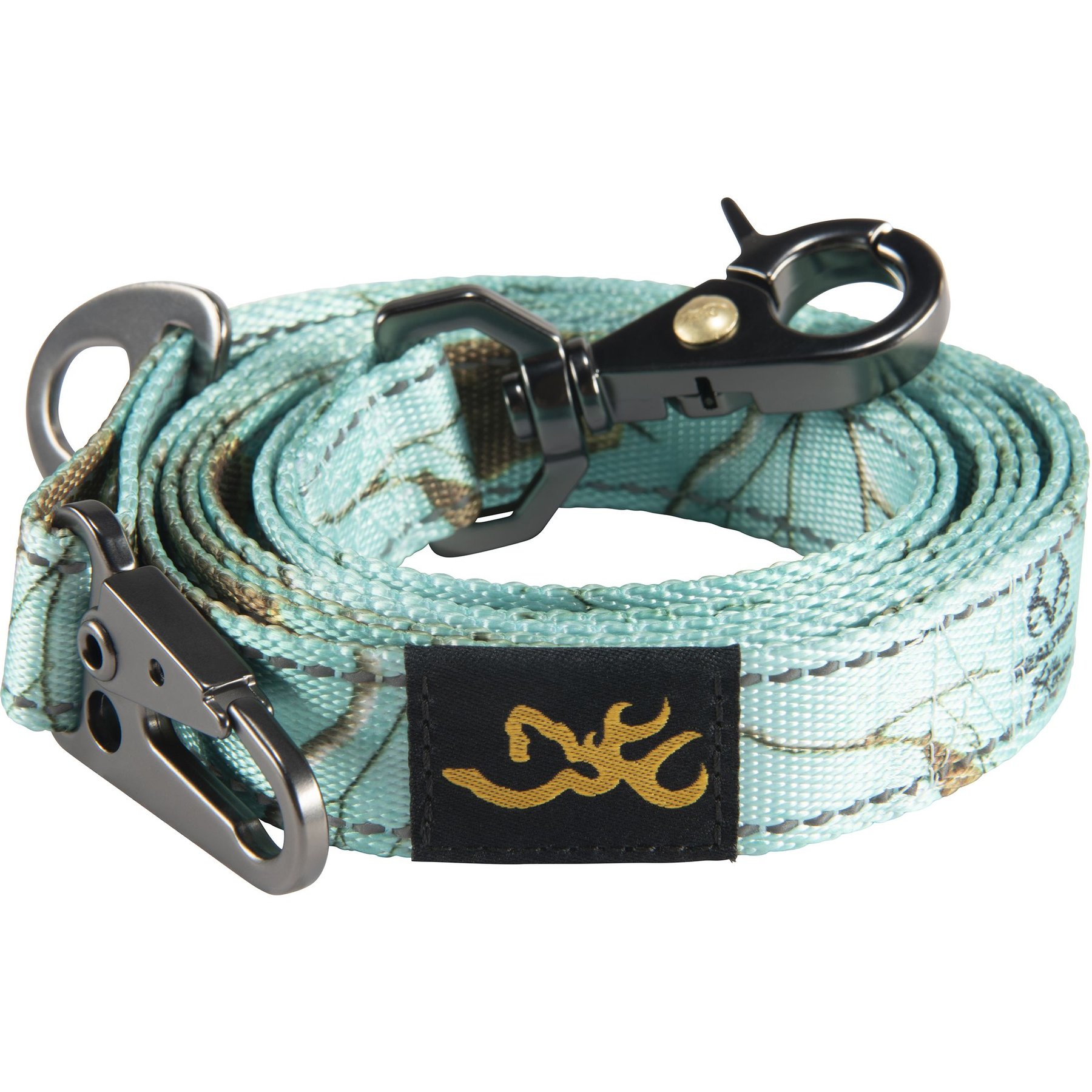 Browning Browning Classic Webbing Camo Nylon Reflective Standard Dog Leash, Realtree Xtra Seaglass, 6-ft long, 1-in wide