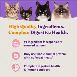 Halo Holistic Grain-Free Wild-Caught Salmon & Whitefish Recipe Complete Digestive Health Dry Kitten Food, 3-lb bag