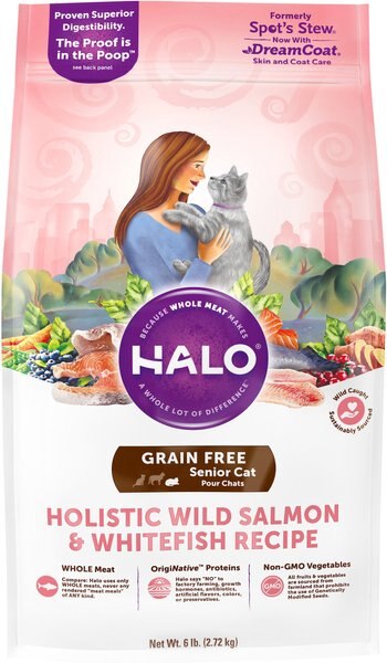 Discontinued - HALO Holistic Wild Salmon & Whitefish Recipe Grain-Free ...