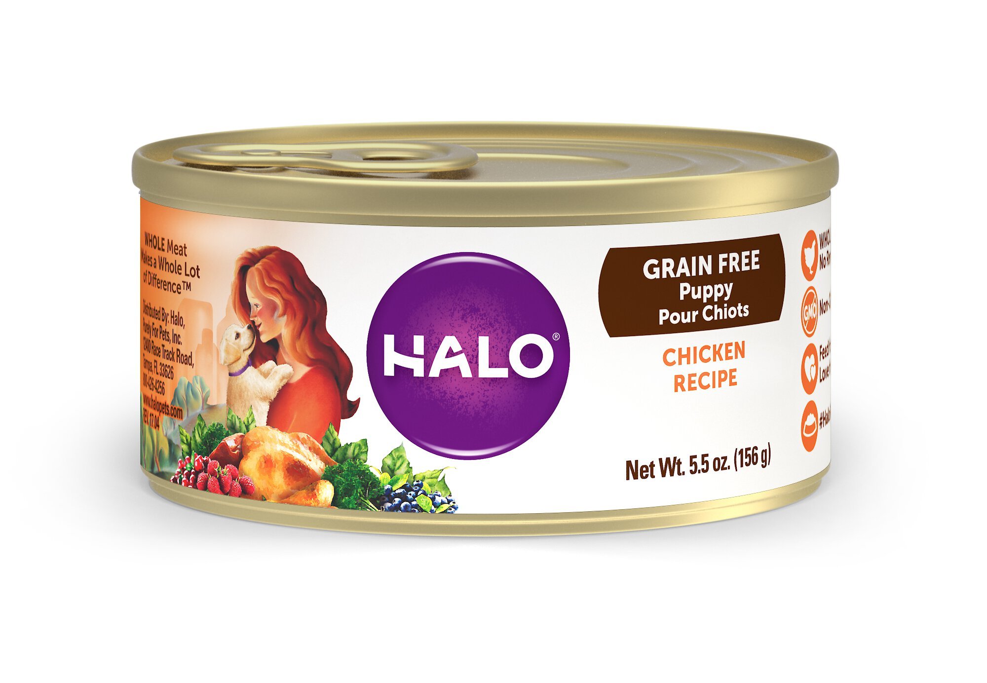 Halo Dinner Party Sprinkle Chicken & Herbs Enhancer Grain-Free Dog & Cat Food Supplement
