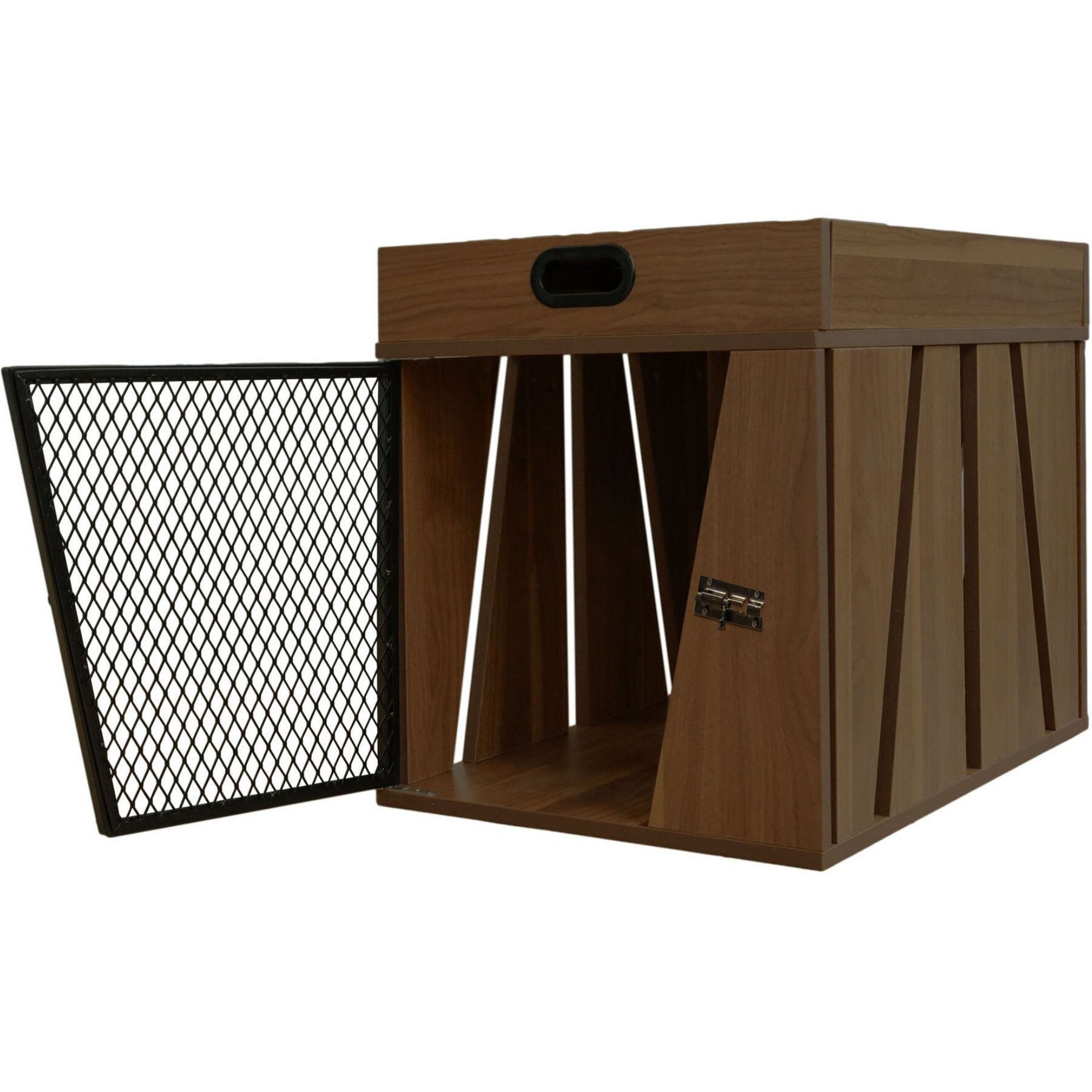 Designer Pet Products Designer Pet Products Lucky Kennels Penny Furniture Style Dog Crate, Dark Wood/Walnut, Medium