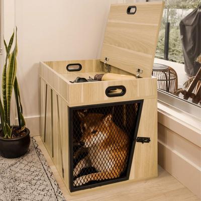Show full view: Designer Pet Products Lucky Kennels Penny Furniture Style Dog Crate, Light Wood/Oak, Medium slide 8 of 8