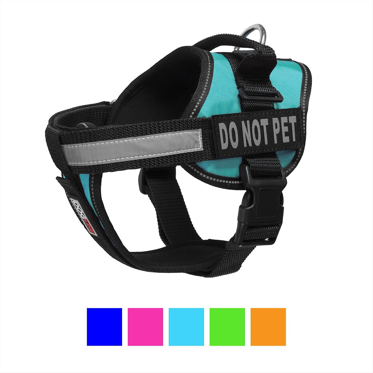 DOGLINE Unimax Multi Purpose Do Not Pet Dog Harness, Turquoise, Large