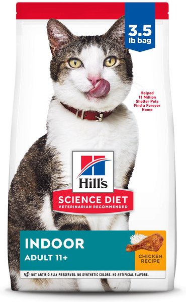 HILL'S SCIENCE DIET Senior Adult 11+ Indoor Age Defying Dry Cat Food, 3 ...