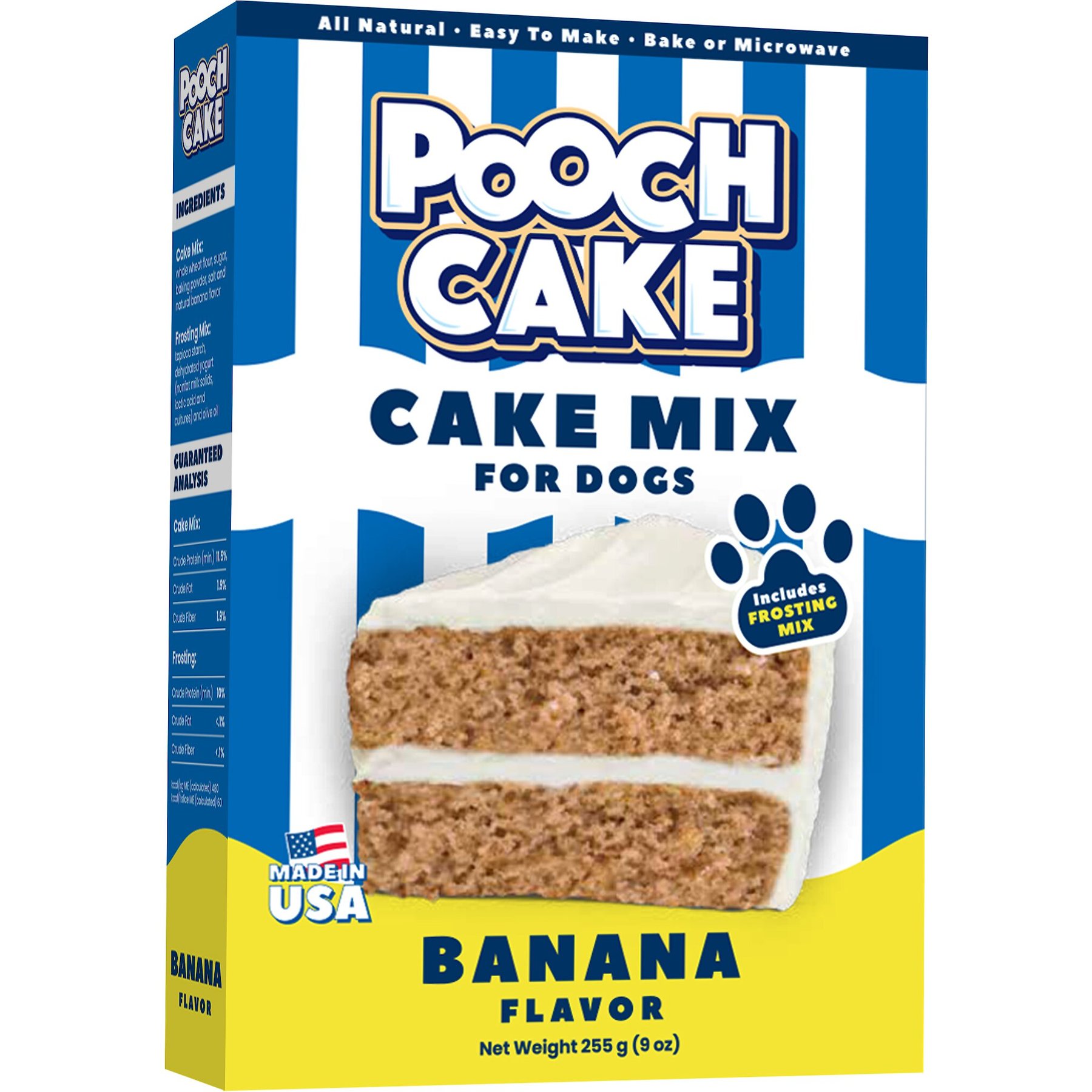 POOCH CAKE Banana Cake Mix & Frosting Dog Birthday Cake, 9-oz box 