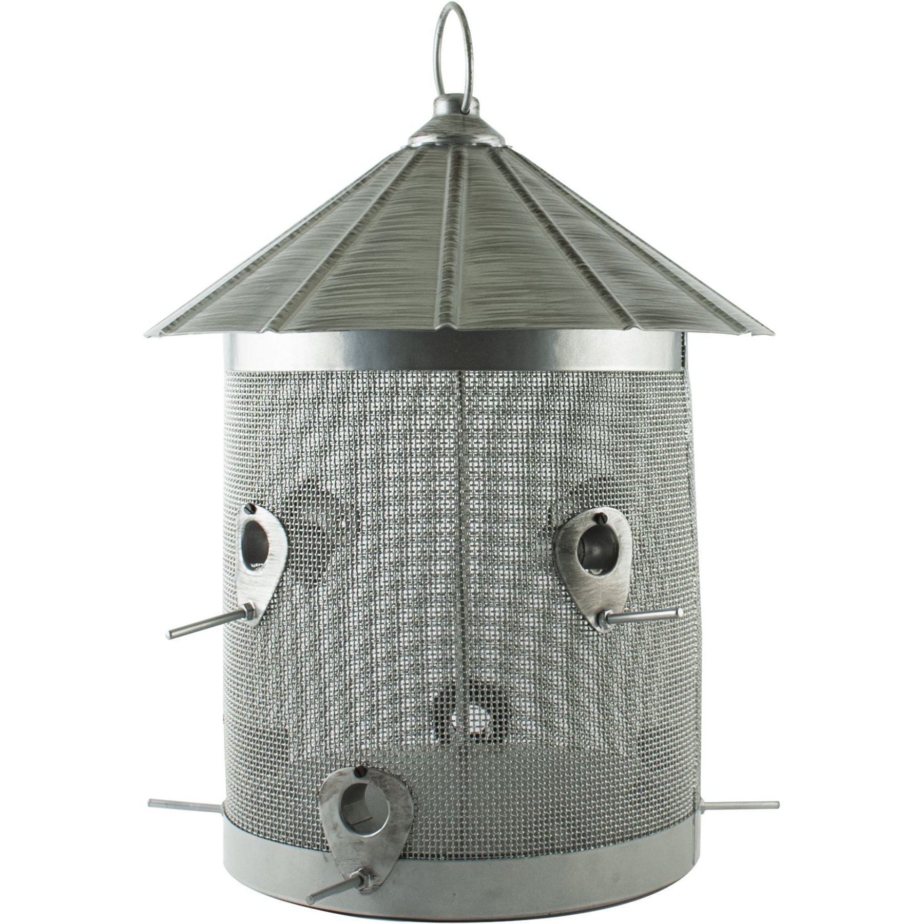 Rustic Farmhouse Silo Galvanized Combo Seed Wild Bird Feeder, 10-lb